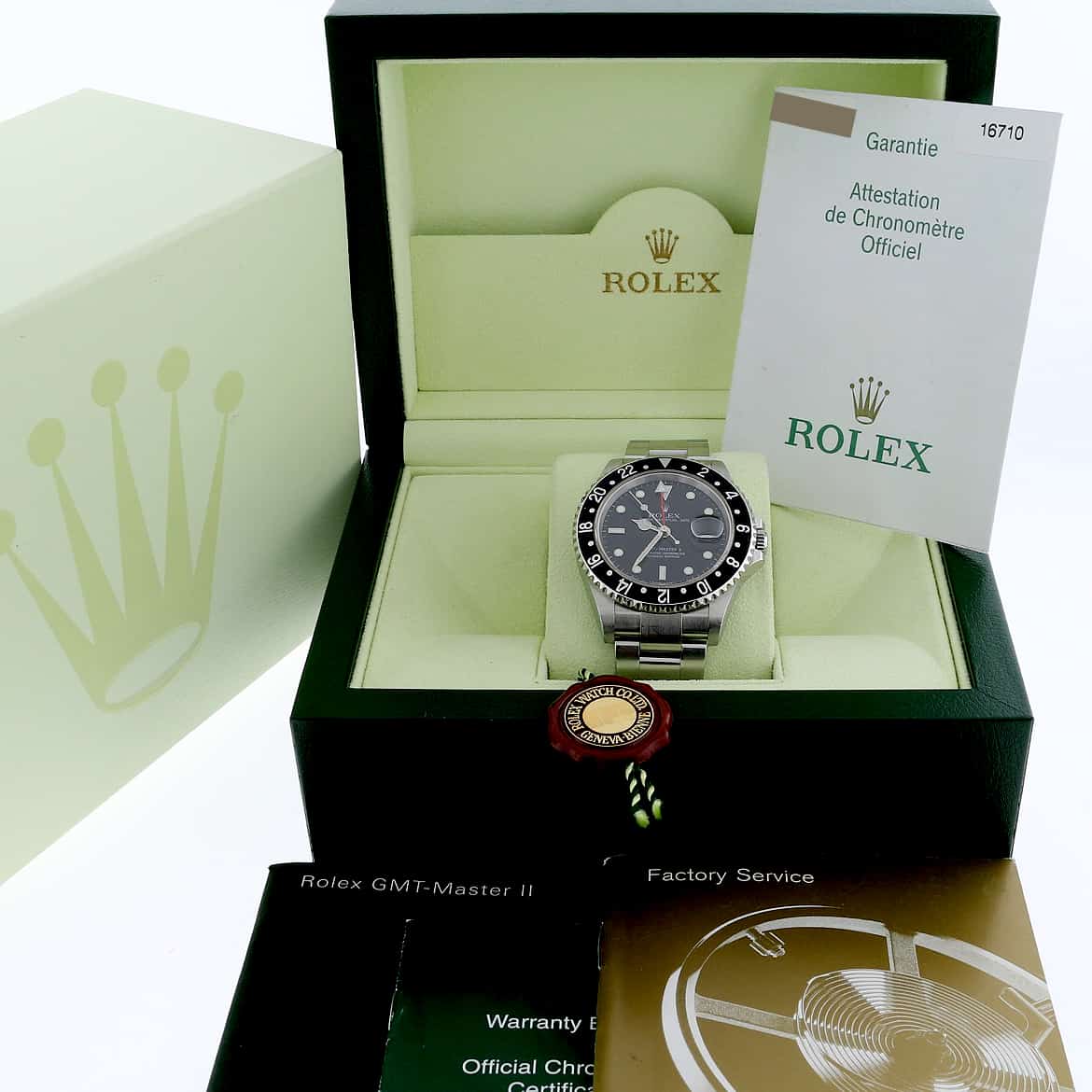 Rolex GMT-Master II Black Dial 40MM Automatic Stainless Steel Mens Watch 16710 - Image 3