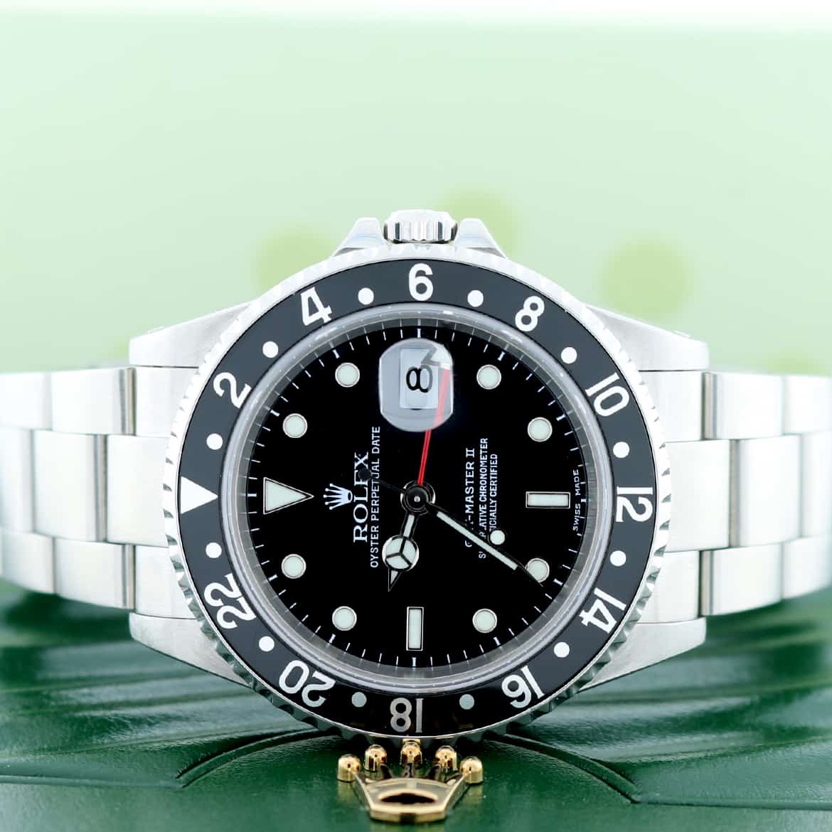 Rolex GMT-Master II Black Dial 40MM Automatic Stainless Steel Oyster Mens Watch 16710 - Image 2