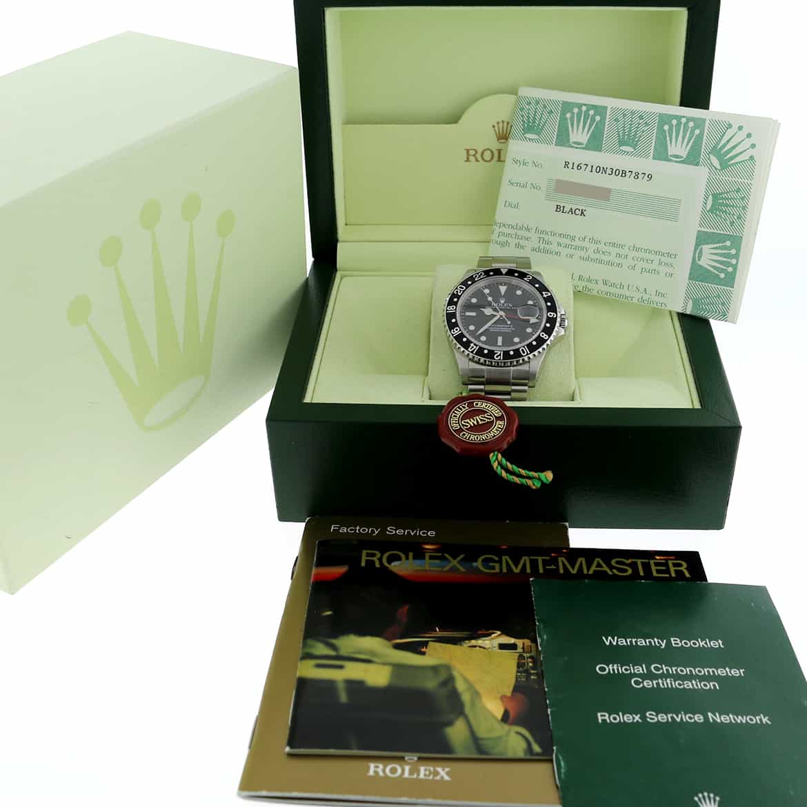Rolex GMT-Master II Black Dial 40MM Automatic Stainless Steel Oyster Mens Watch 16710 - Image 3