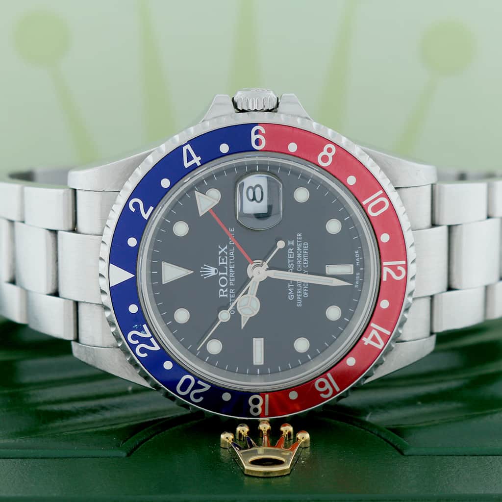 Rolex GMT-Master II Pepsi Bezel 40MM Automatic Stainless Steel Oyster Mens Watch 16710 - Image 2