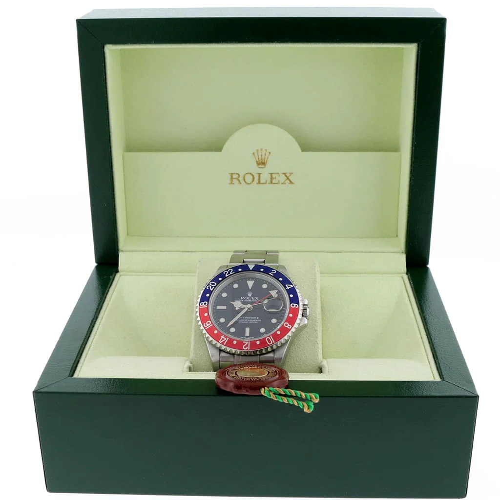 Rolex GMT-Master II Pepsi Bezel 40MM Automatic Stainless Steel Oyster Mens Watch 16710 - Image 3
