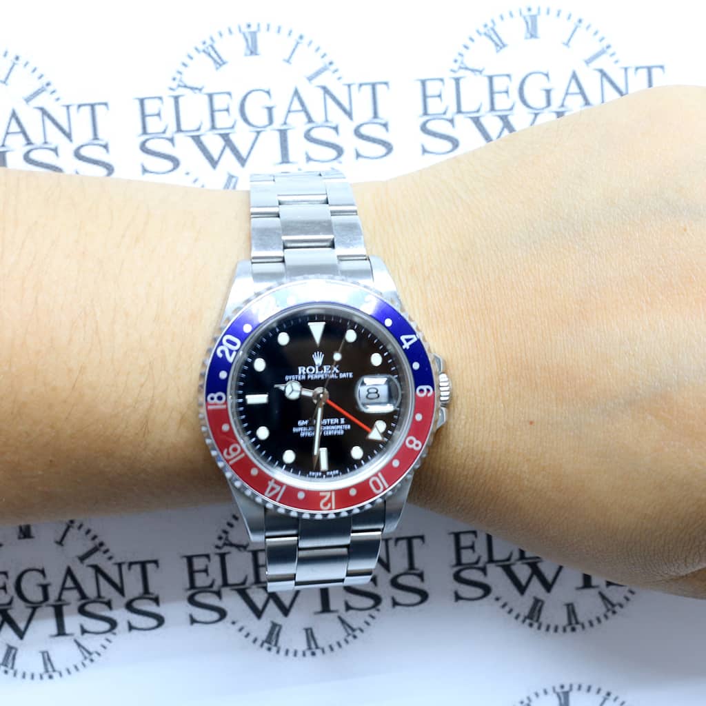 Rolex GMT-Master II Pepsi Bezel 40MM Automatic Stainless Steel Oyster Mens Watch 16710 - Image 6