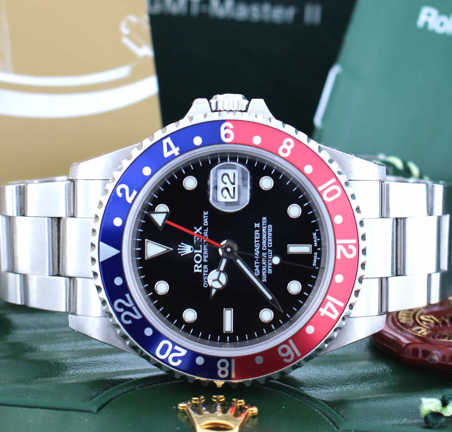 Rolex GMT-Master II Pepsi Bezel Black Dial 40MM Automatic Steel Mens Watch 16710 - Image 2