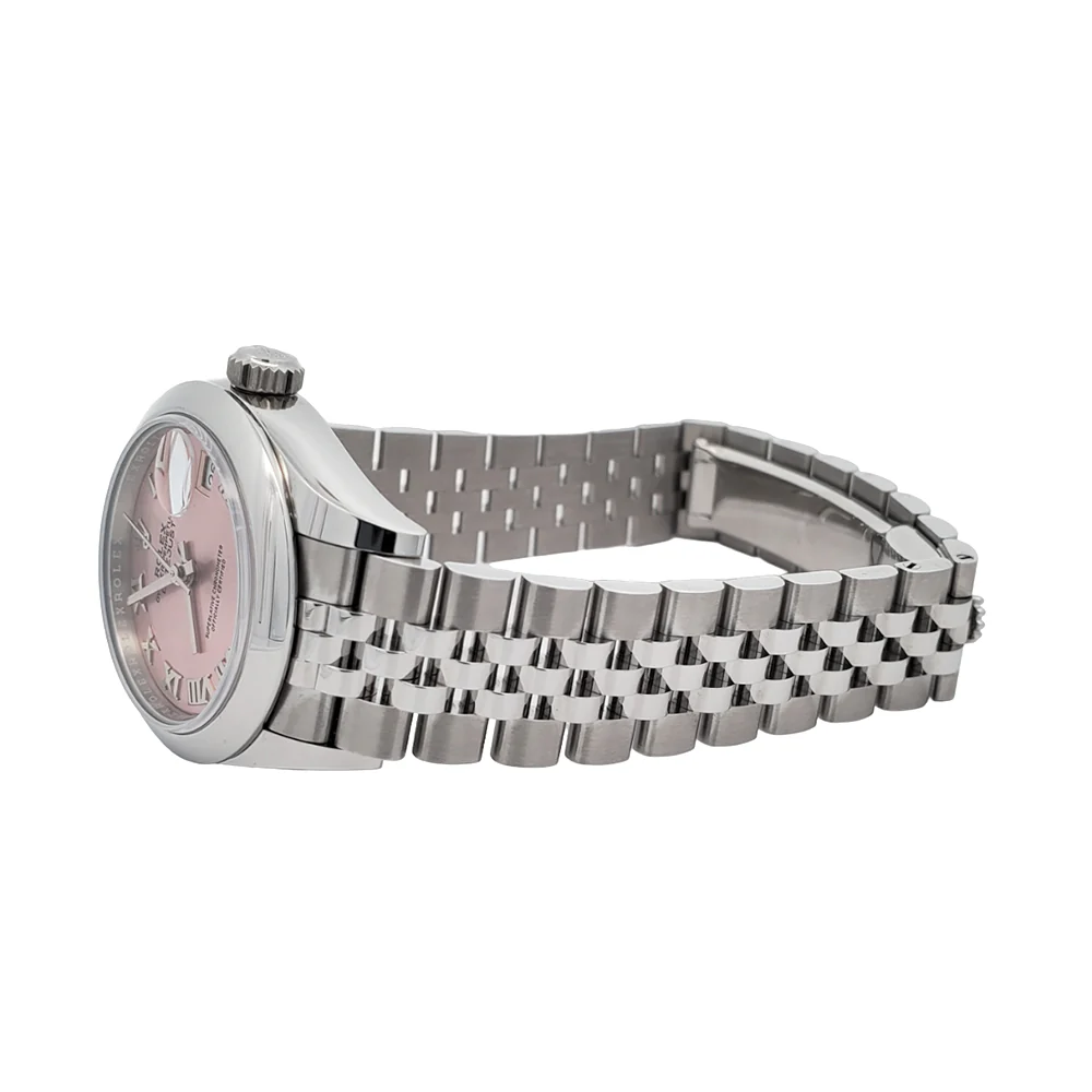 Rolex Lady-Datejust 28mm 279160 Pink Roman Dial Stainless Steel Jubilee Watch 2022 Box Papers - Image 5