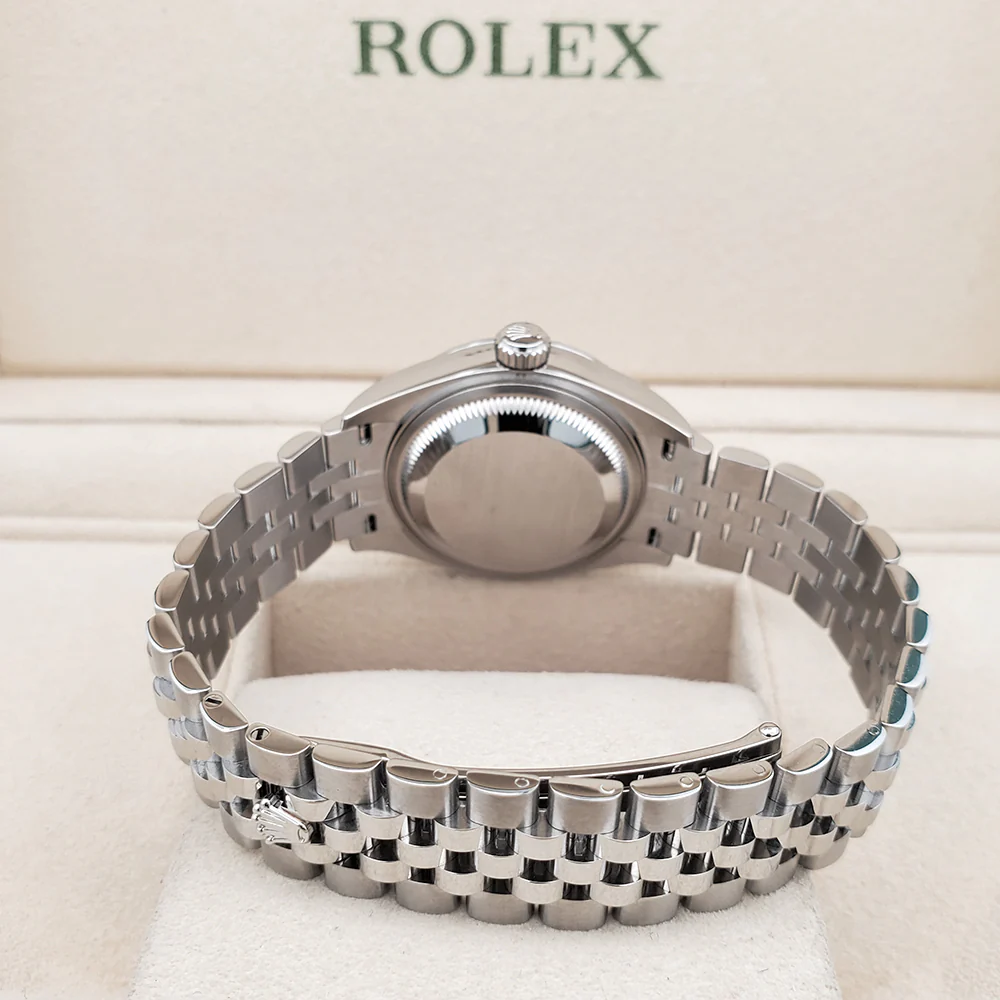 Rolex Lady-Datejust 28mm 279160 Pink Roman Dial Stainless Steel Jubilee Watch 2022 Box Papers - Image 6