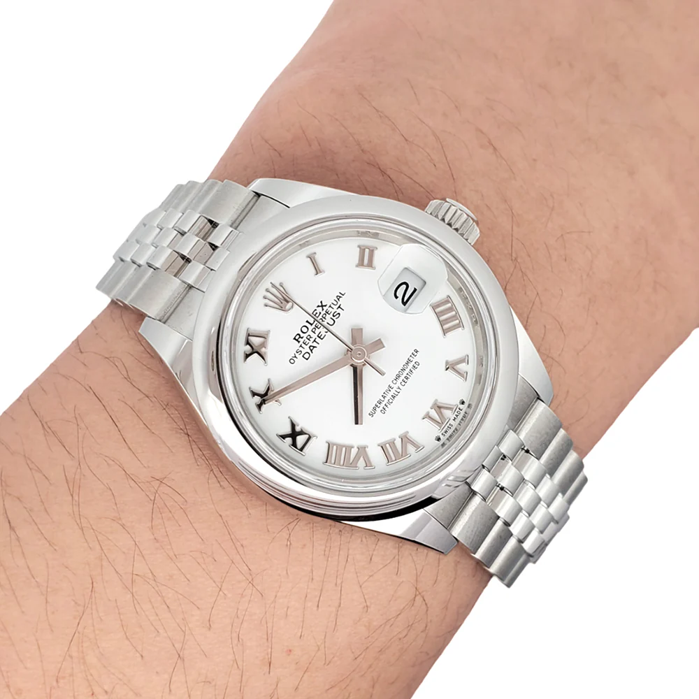 Rolex Lady-Datejust 28mm 279160 White Roman Dial Steel Jubilee Watch 2023 Box Papers - Image 2
