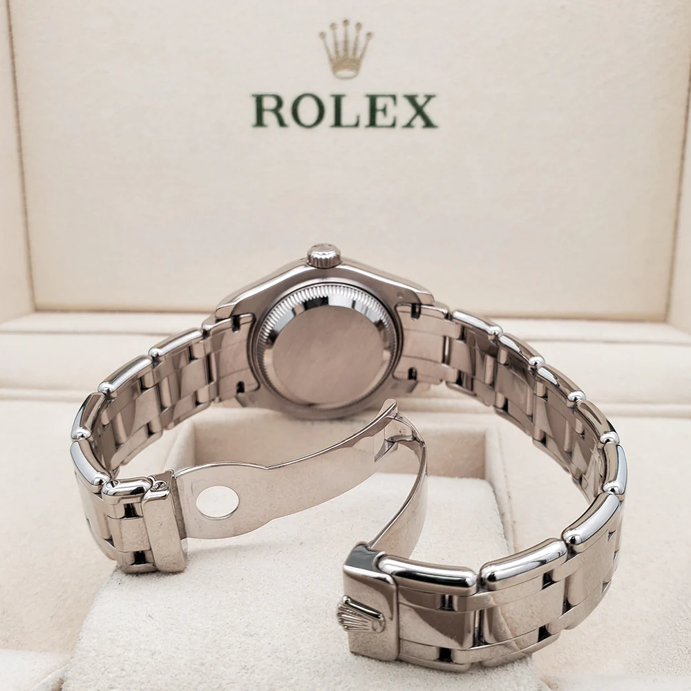Rolex Lady Datejust Pearlmaster 29mm 12 Diamond Bezel White Gold Watch Box Papers - Image 6