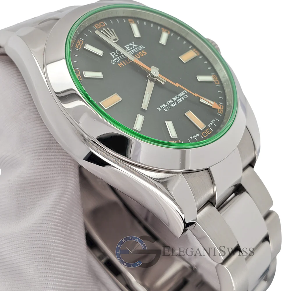 Rolex Milgauss 40MM 116400GV Green Crystal Black Dial Steel Watch Box Papers - Image 2