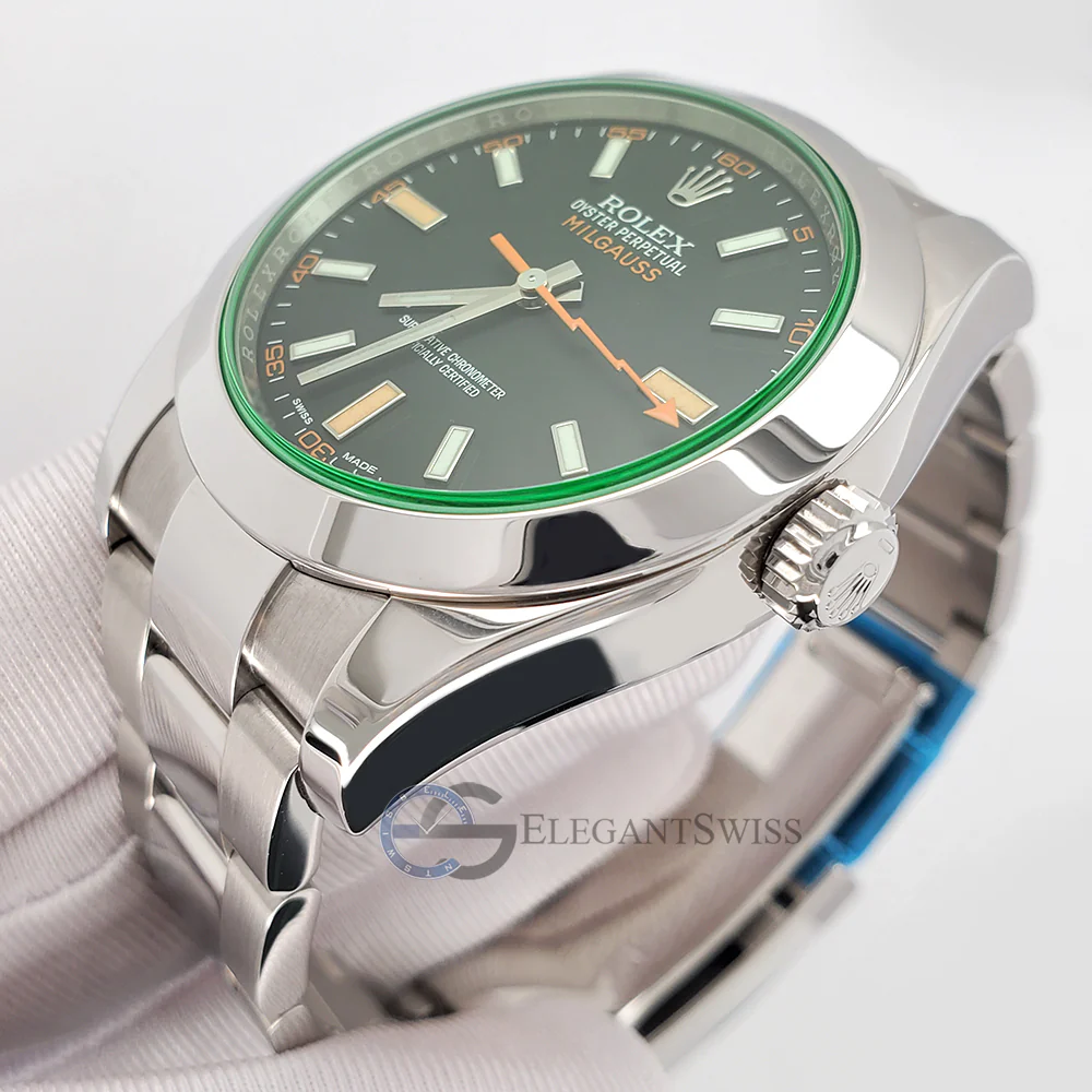 Rolex Milgauss 40MM 116400GV Green Crystal Black Stick Dial Steel Watch - Image 2