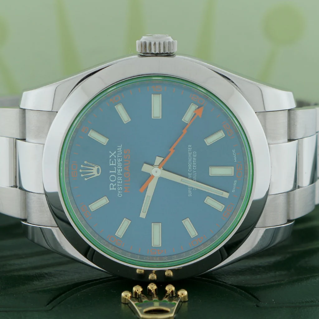 Rolex Milgauss 40mm Blue Stick Dial Automatic Stainless Steel Mens Oyster Watch 116400 - Image 2