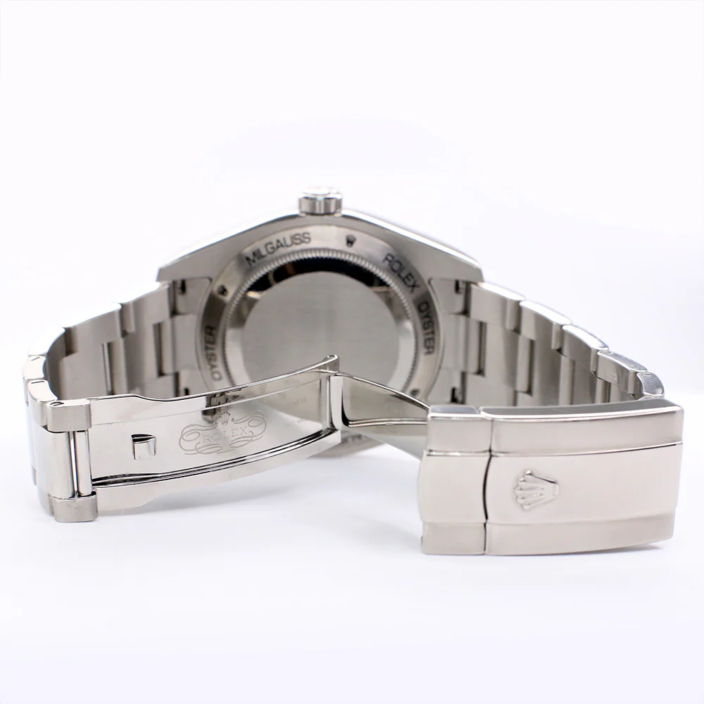 Rolex Milgauss 40MM Stainless Steel Black Stick Dial Watch 116400V Box Papers 2014 - Image 6