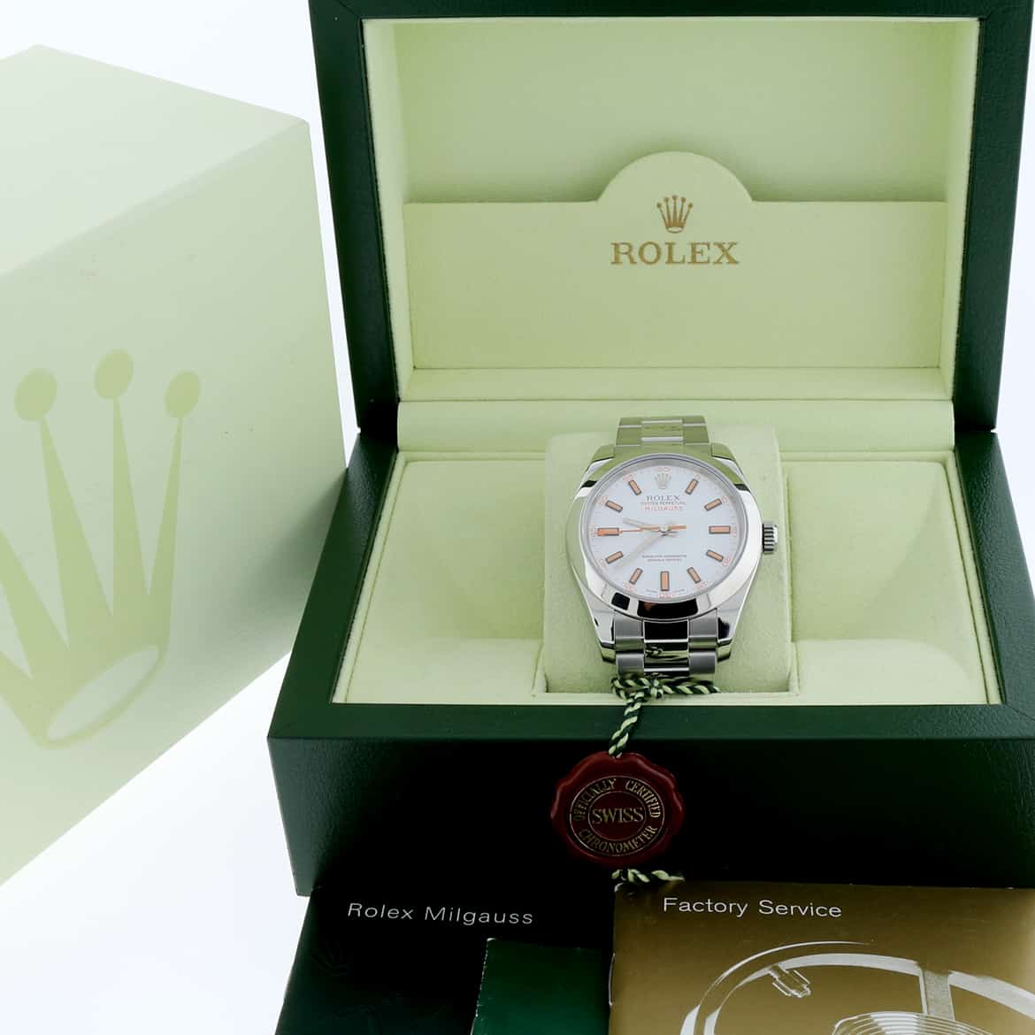 Rolex Milgauss White Dial 40mm Automatic Stainless Steel Mens Watch 116400 - Image 3