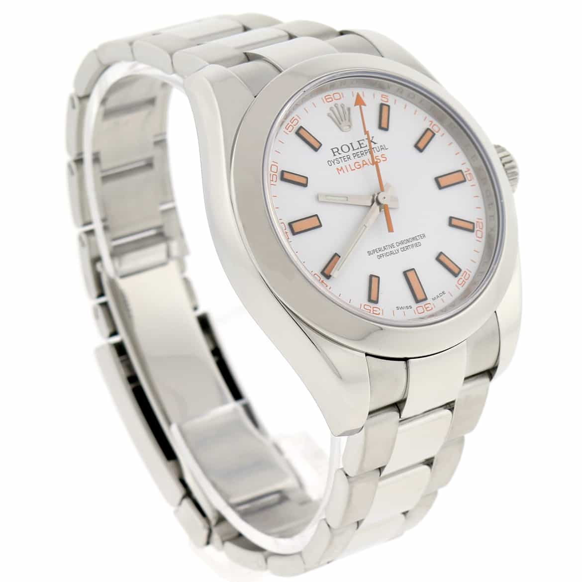 Rolex Milgauss White Dial 40mm Automatic Stainless Steel Mens Watch 116400 - Image 9