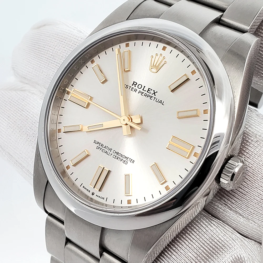 Rolex Oyster Perpetual 41mm 124300 Silver Index Dial Steel Watch 2022 Box Papers