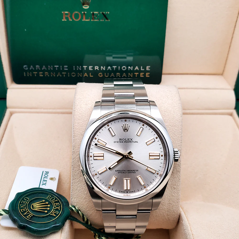 Rolex Oyster Perpetual 41mm 124300 Silver Index Dial Steel Watch 2022 Box Papers - Image 2