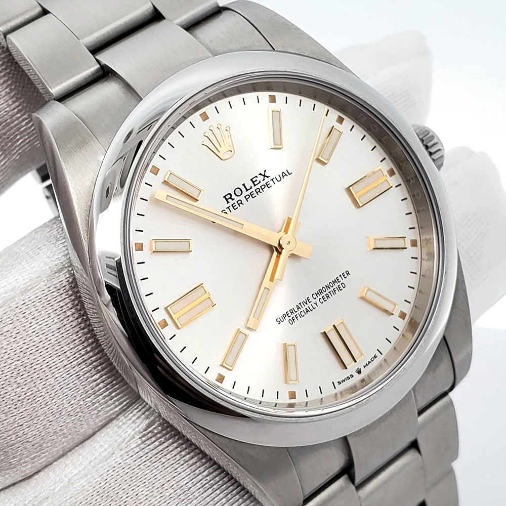 Rolex Oyster Perpetual 41mm 124300 Silver Index Dial Steel Watch 2022 Box Papers - Image 3