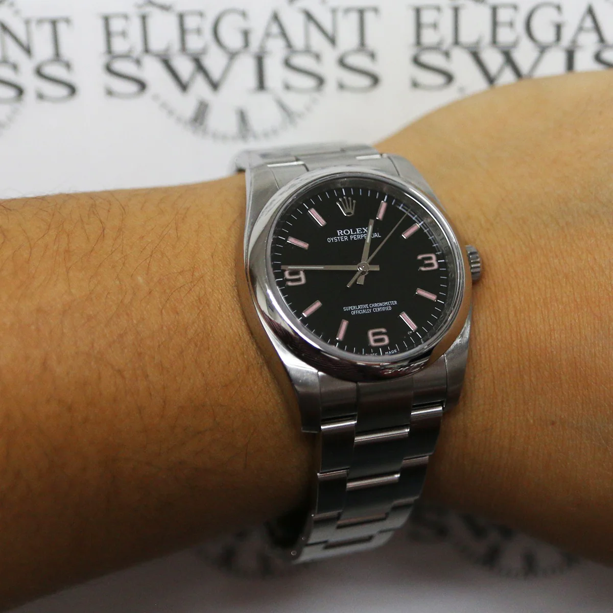 Rolex Oyster Perpetual Black Dial 36mm Steel Mens Oyster Watch 116000 Box Papers - Image 5