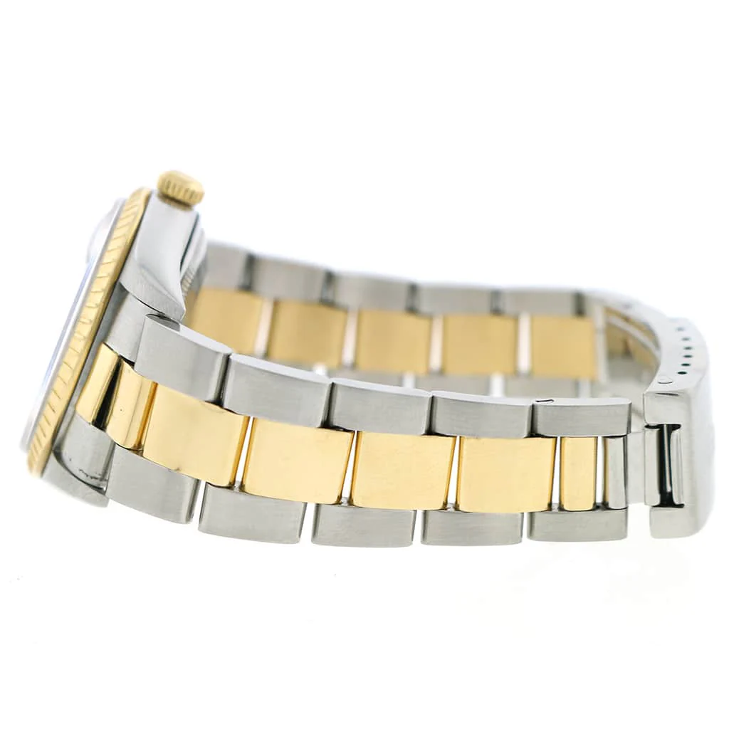 Rolex Oyster Perpetual Date 2-Tone 18K Yellow Gold/Stainless Steel 34MM Champagne Stick Dial Watch 15223 - Image 7