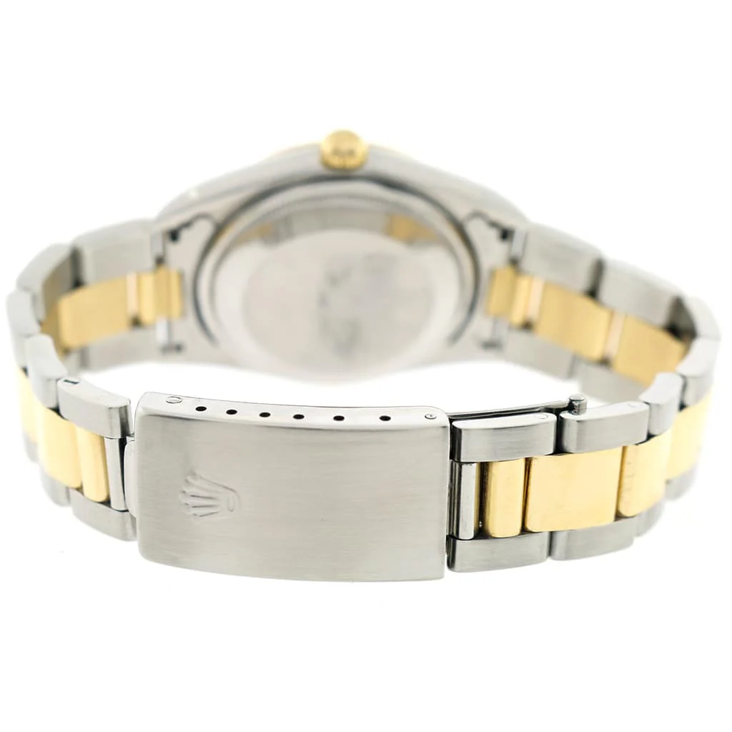 Rolex Oyster Perpetual Date 2-Tone 18K Yellow Gold/Stainless Steel 34MM Champagne Stick Dial Watch 15223 - Image 8
