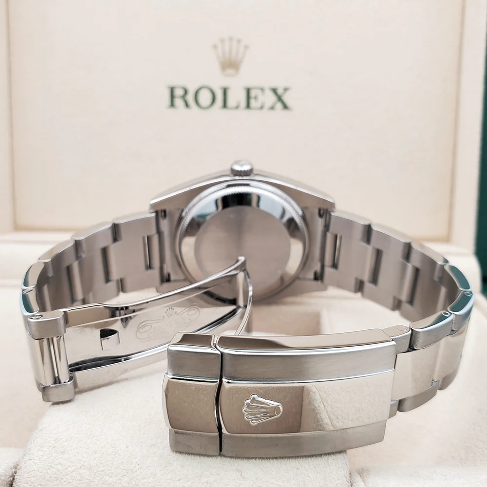 Rolex Oyster Perpetual Date 34mm 115200 Black Roman Dial Stainless Steel Oyster Watch - Image 7