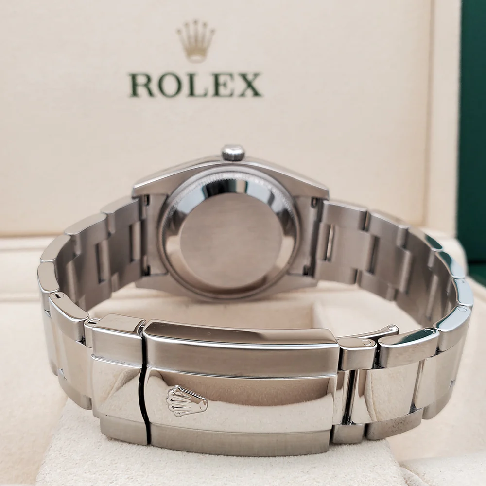 Rolex Oyster Perpetual Date 34mm 115200 Black Roman Dial Steel Oyster Watch Box Papers - Image 6