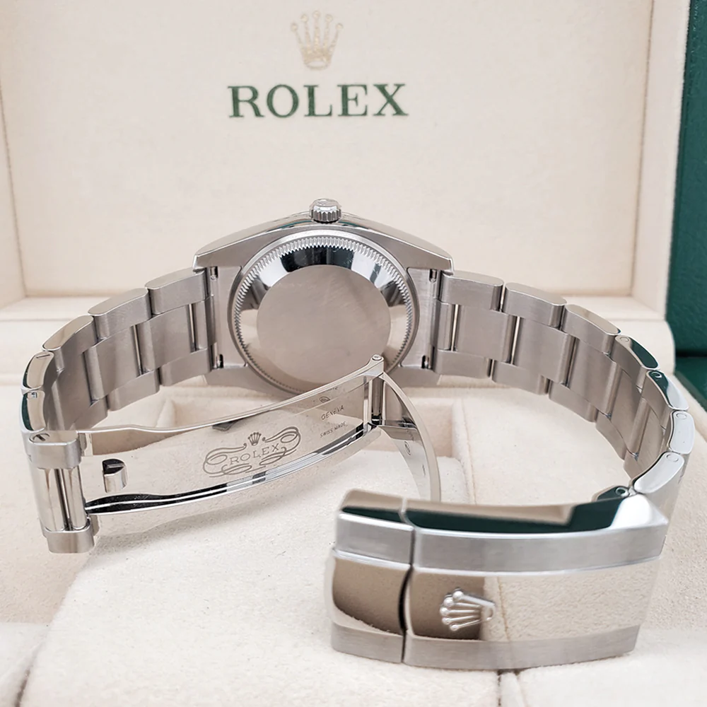 Rolex Oyster Perpetual Date 34mm 115200 Silver Dial Stainless Steel Oyster Watch 2021 Box Papers - Image 5