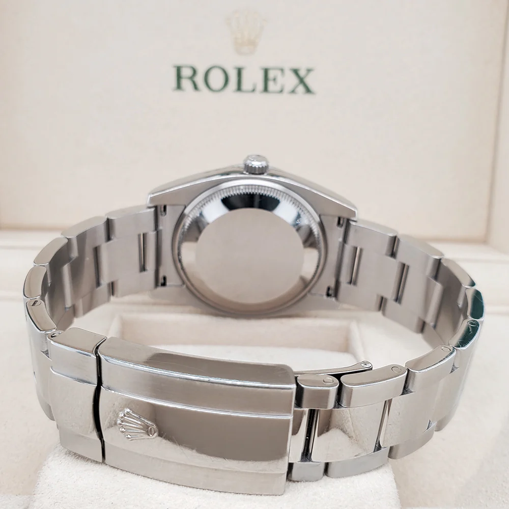 Rolex Oyster Perpetual Date 34mm 115200 White Roman Dial Stainless Steel Oyster Watch 2021 Box Papers - Image 5