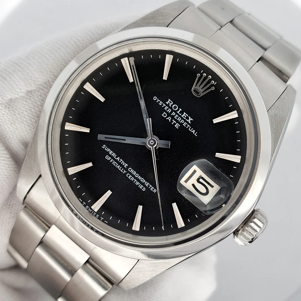 Rolex Oyster Perpetual Date 34mm Black Index Dial Oyster Watch 1500 - Image 2