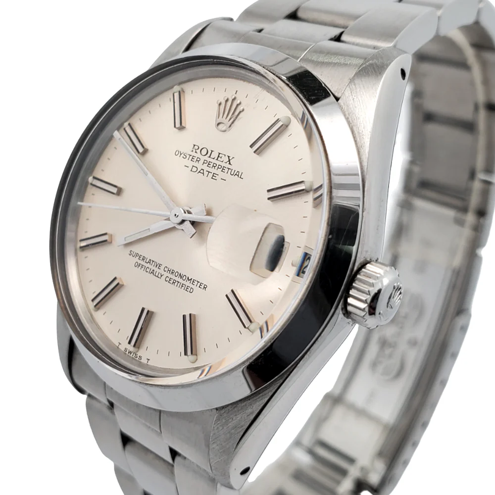 Rolex Oyster Perpetual Date 34mm Silver Index Dial Oyster 15000 Watch - Image 3