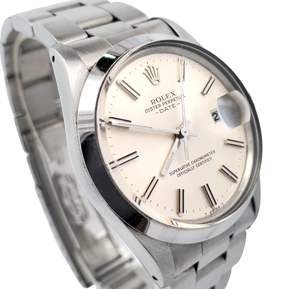Rolex Oyster Perpetual Date 34mm Silver Index Dial Oyster 15000 Watch - Image 4