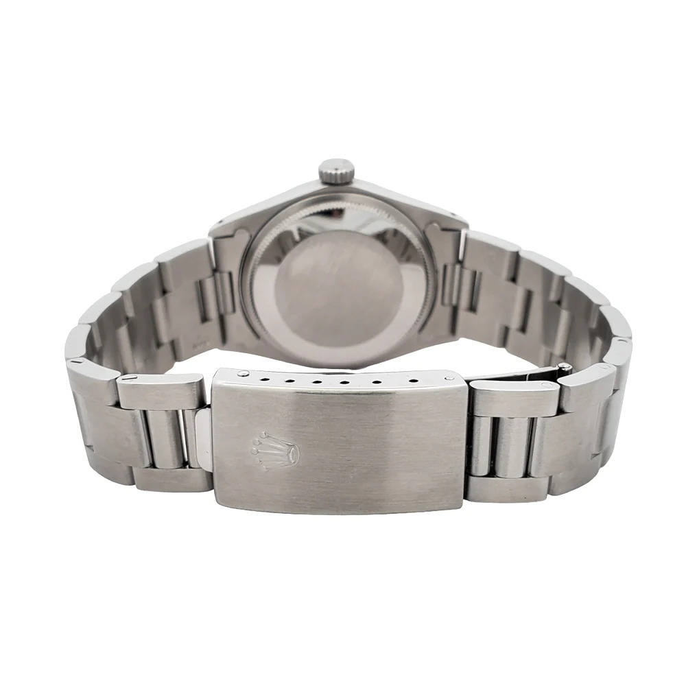 Rolex Oyster Perpetual Date 34mm Silver Index Smooth Bezel Steel Watch 1500 - Image 5