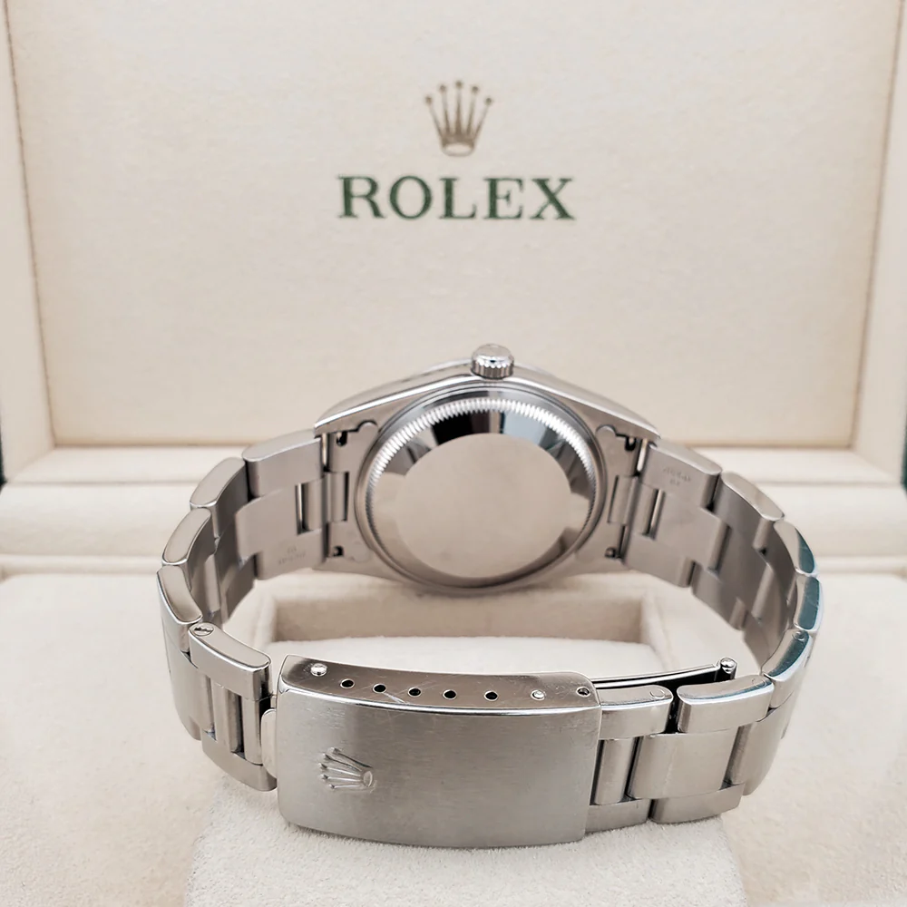 Rolex Oyster Perpetual Date 34mm Stainless Steel Smooth Bezel Watch 15200 - Image 6