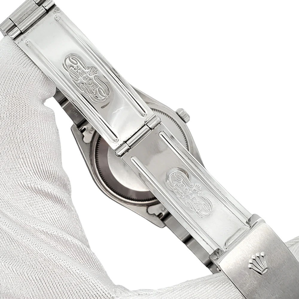 Rolex Oyster Perpetual Date 34mm Stainless Steel Smooth Bezel Watch 15200 - Image 5