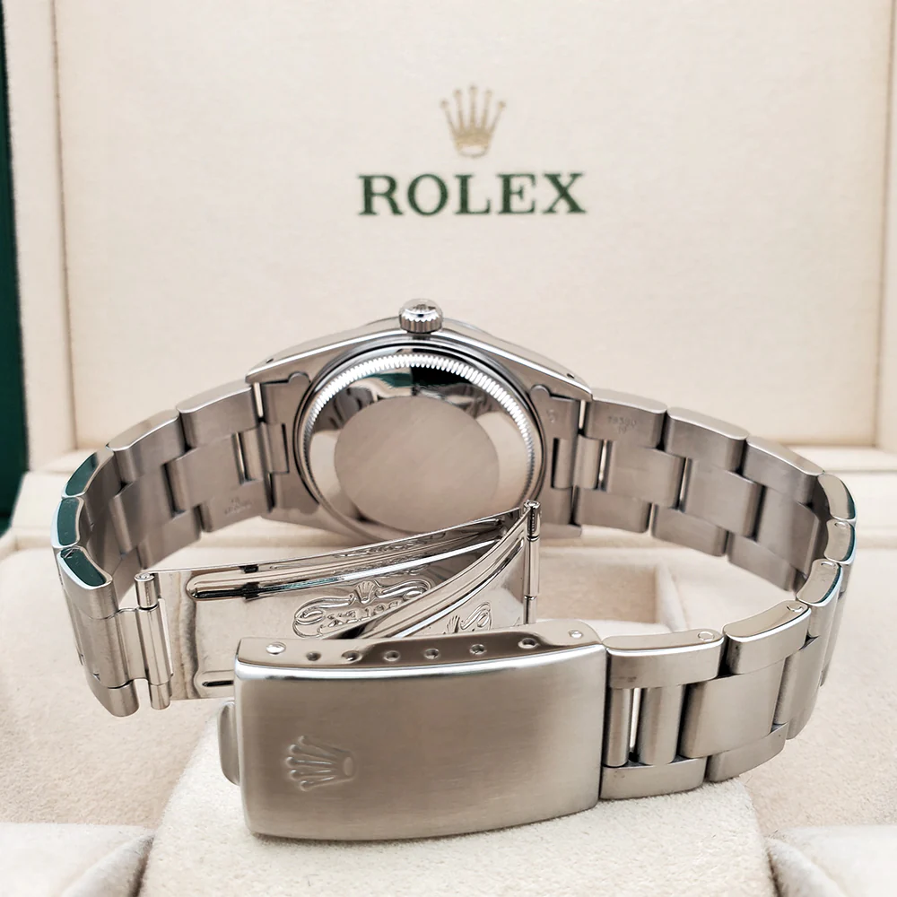 Rolex Oyster Perpetual Date 34mm White Roman Steel Oyster 15000 Watch Box Papers - Image 6