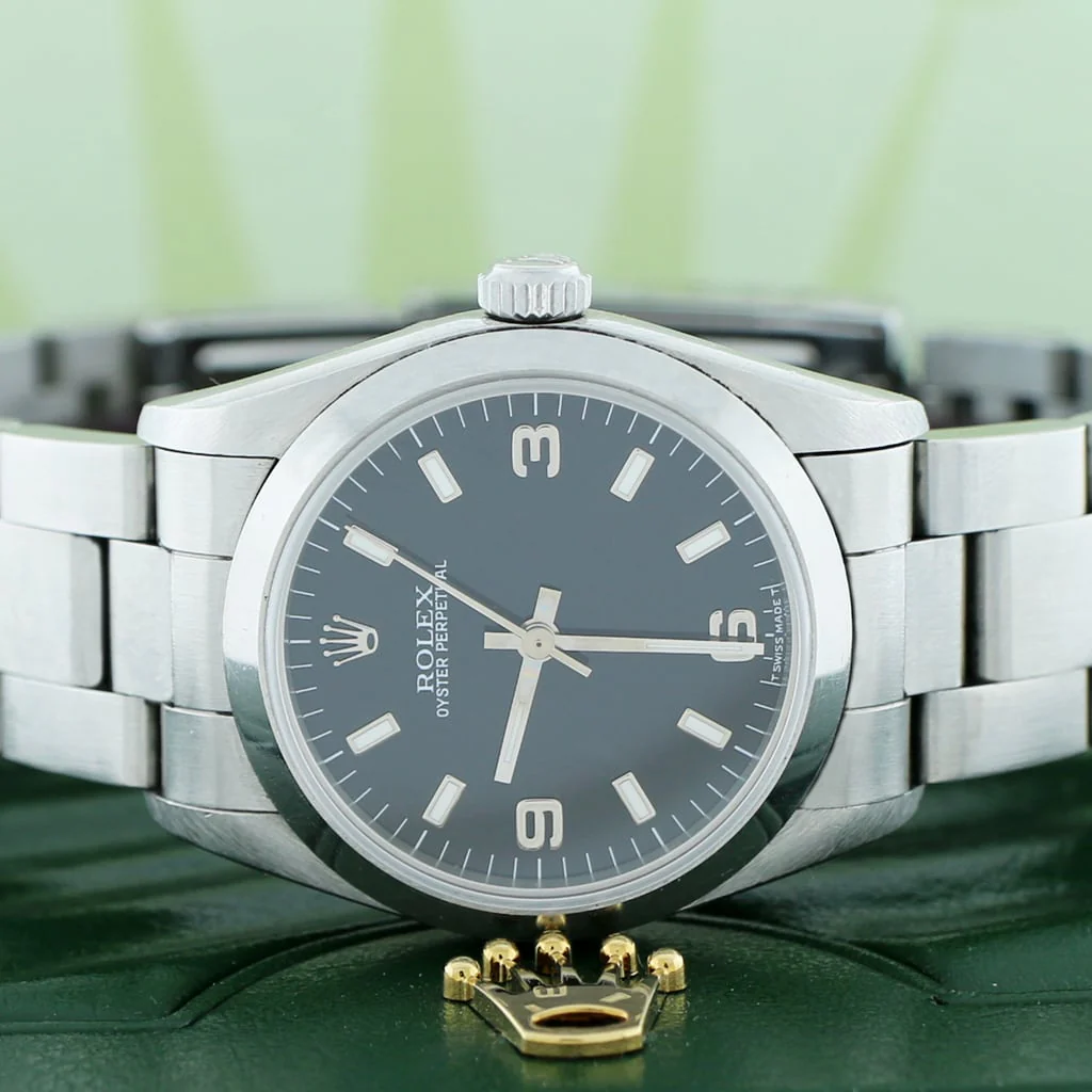 Rolex Oyster Perpetual Midsize Black Dial 31MM Automatic Stainless Steel Watch 67480 - Image 2