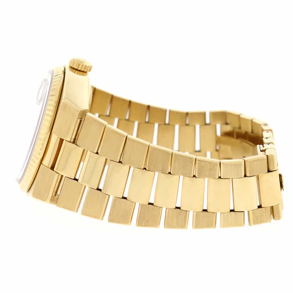 Rolex Oysterquartz President Day-Date 18K Yellow Gold Wood Dial 36MM Mens Watch 19018 - Image 4