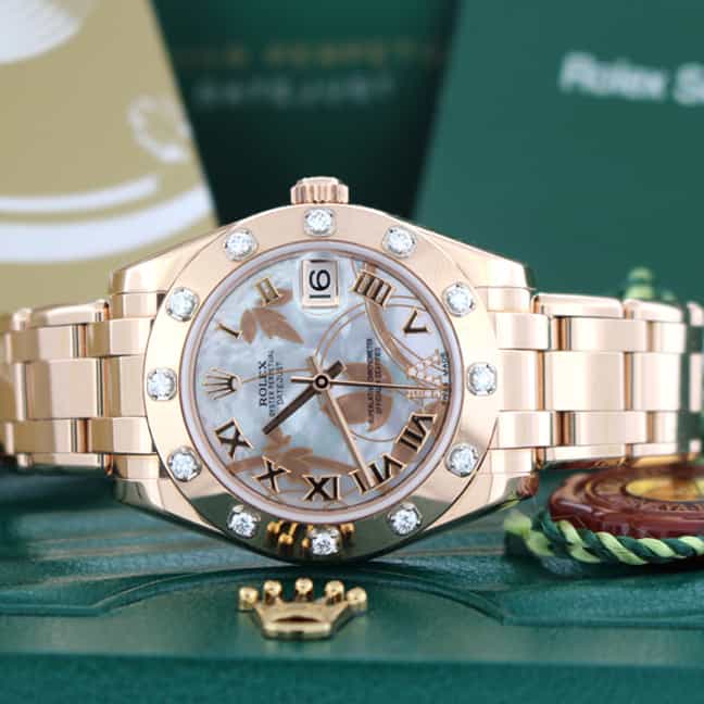 Rolex Pearlmaster 18K Everose Gold Original Diamond Bezel & Goldust Dream Dial 34MM Watch 81315 - Image 2