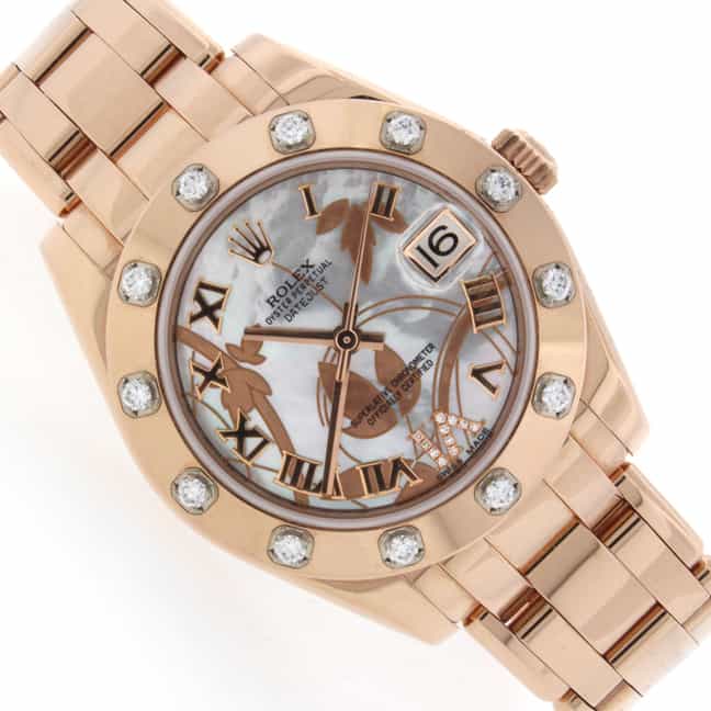 Rolex Pearlmaster 18K Everose Gold Original Diamond Bezel & Goldust Dream Dial 34MM Watch 81315 - Image 4