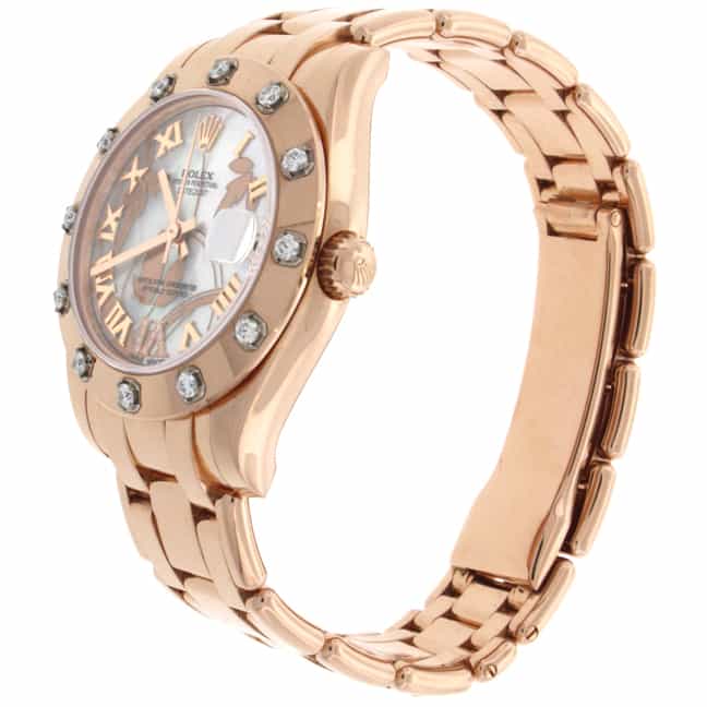 Rolex Pearlmaster 18K Everose Gold Original Diamond Bezel & Goldust Dream Dial 34MM Watch 81315 - Image 6