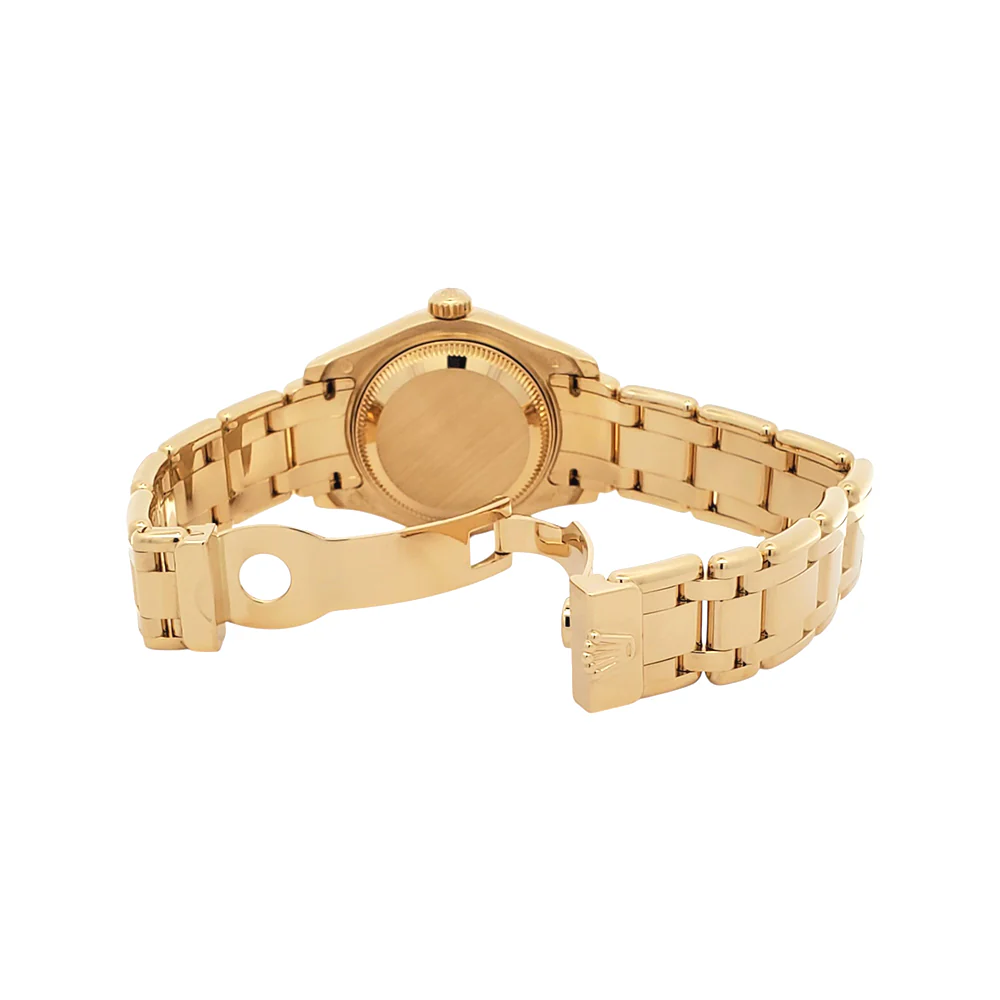 Rolex Pearlmaster Lady-Datejust Factory 12 Diamond Bezel White Roman Dial Yellow Gold 29mm Watch 80318 - Image 7