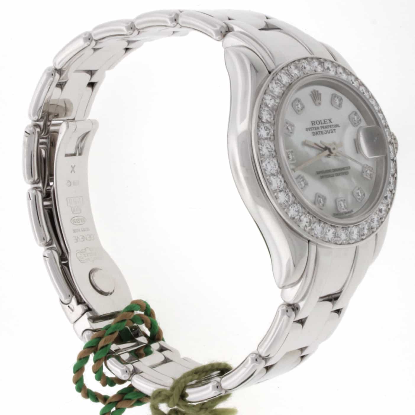 Rolex Pearlmaster Masterpiece Mother of Pearl Diamond Dial & Bezel 18K White Gold Automatic Ladies Watch 80299 - Image 5