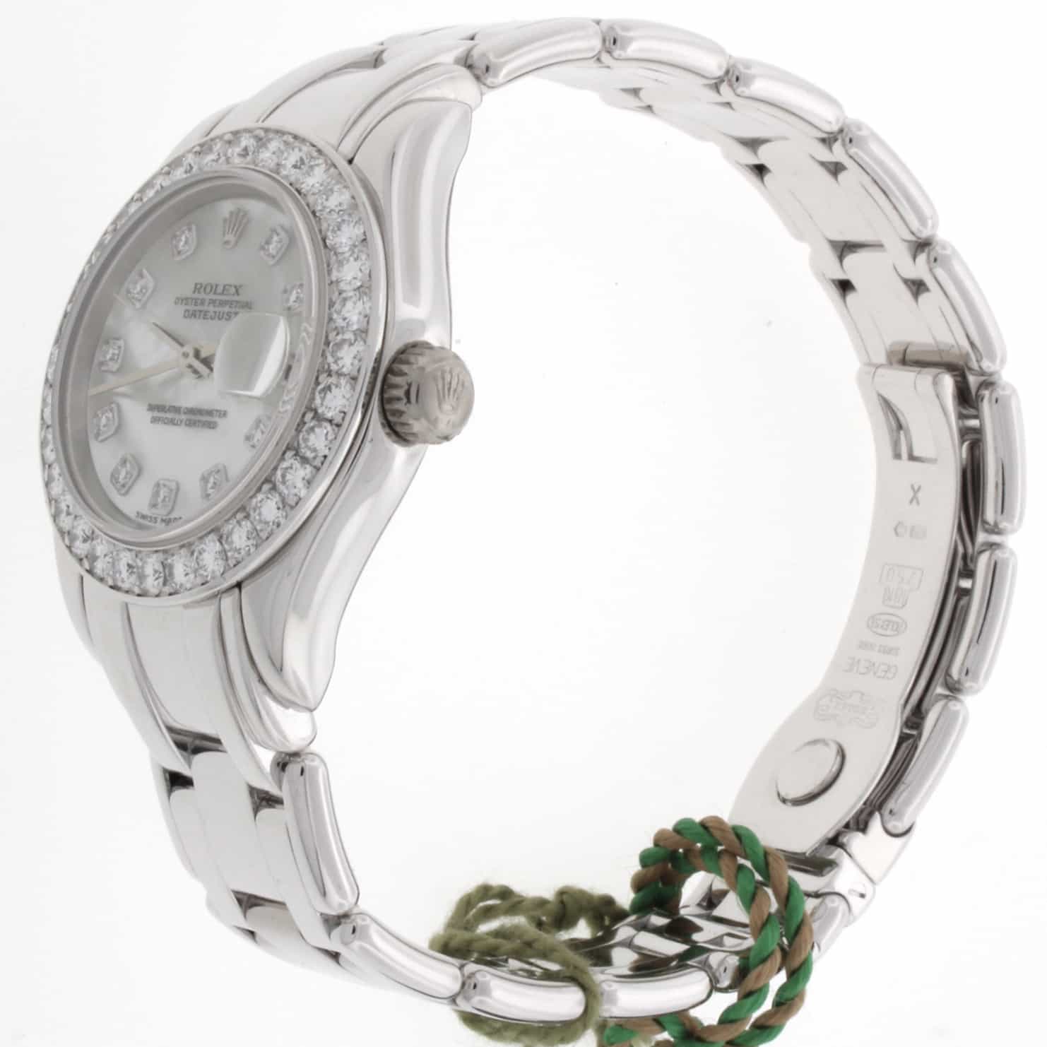 Rolex Pearlmaster Masterpiece Mother of Pearl Diamond Dial & Bezel 18K White Gold Automatic Ladies Watch 80299 - Image 8