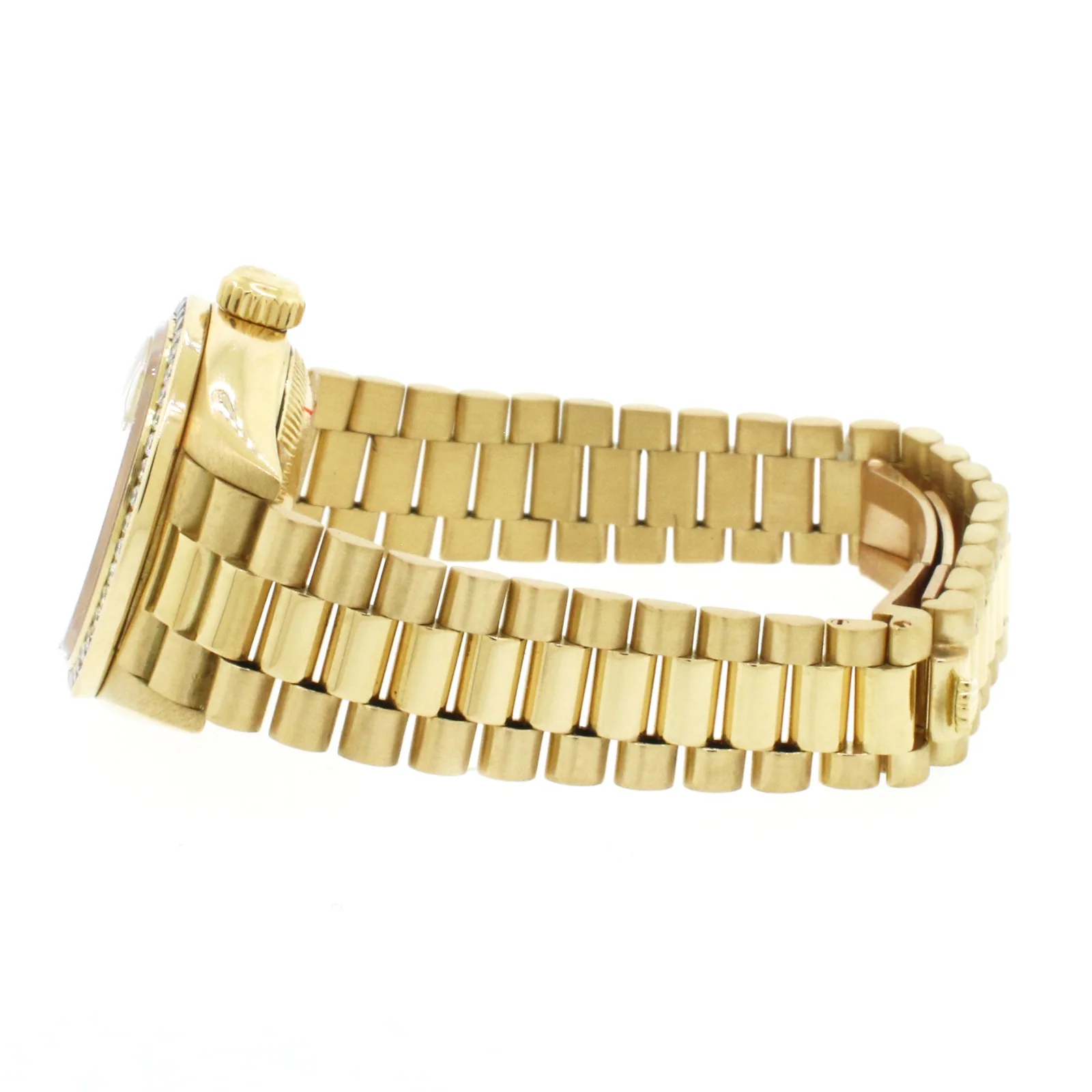 Rolex President 18K Gold Factory Jubilee Diamond Dial 26mm Ladies Watch with Diamond Bezel - Image 4