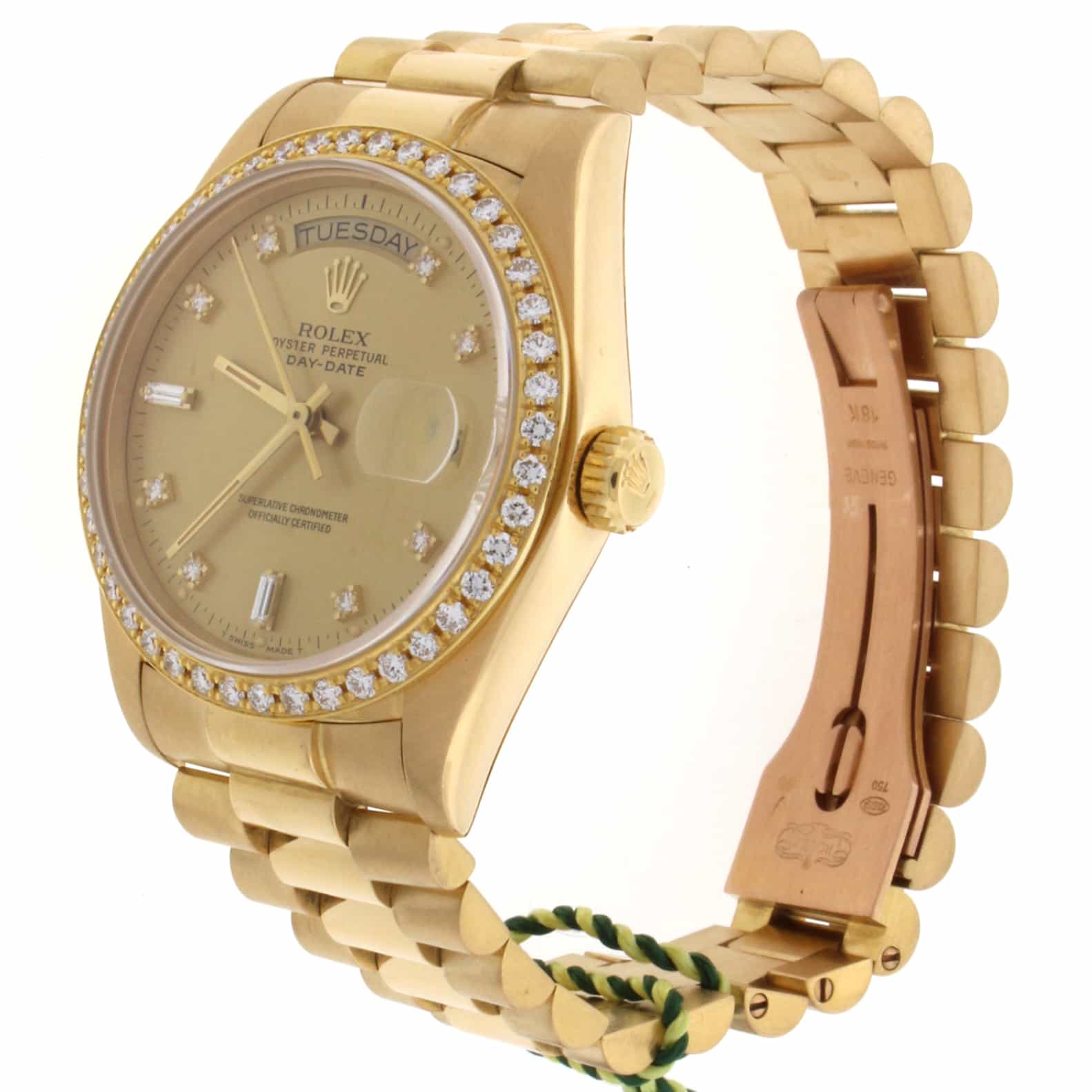 Rolex President 18K Yellow Gold Diamond Dial & Bezel 36MM Mens Watch 18048 - Image 5