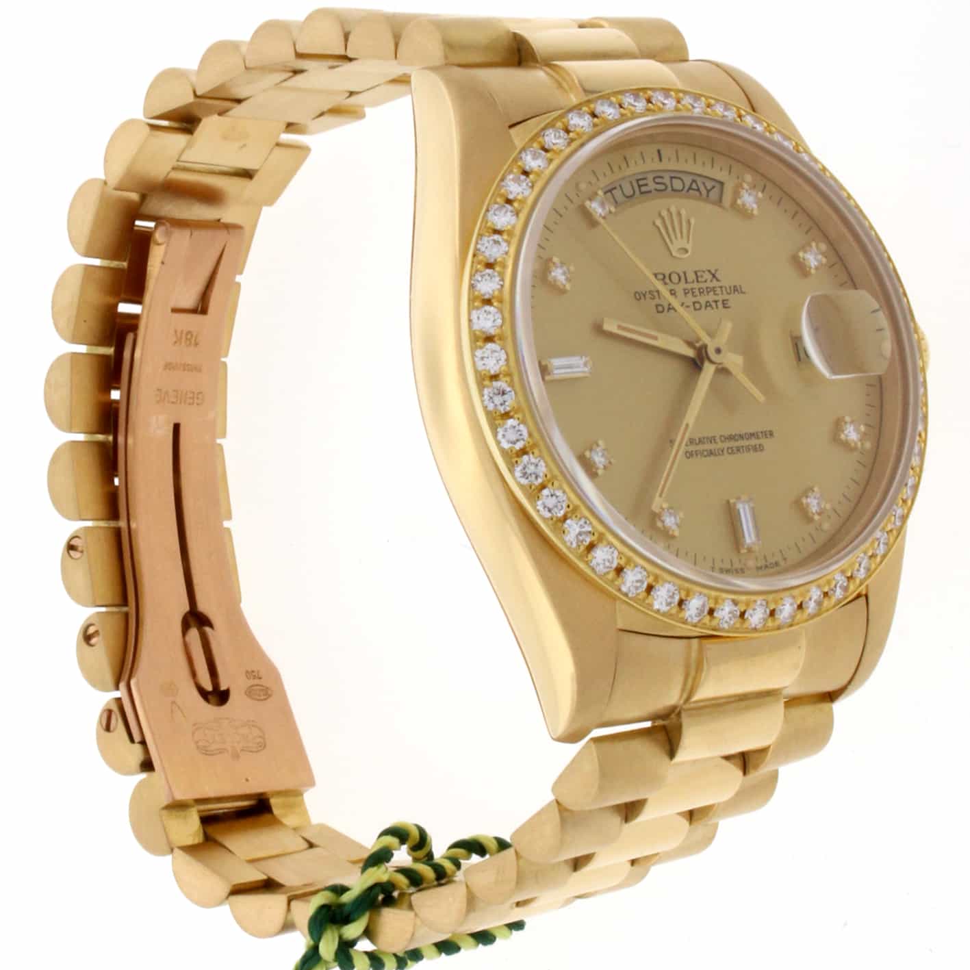 Rolex President 18K Yellow Gold Diamond Dial & Bezel 36MM Mens Watch 18048 - Image 6