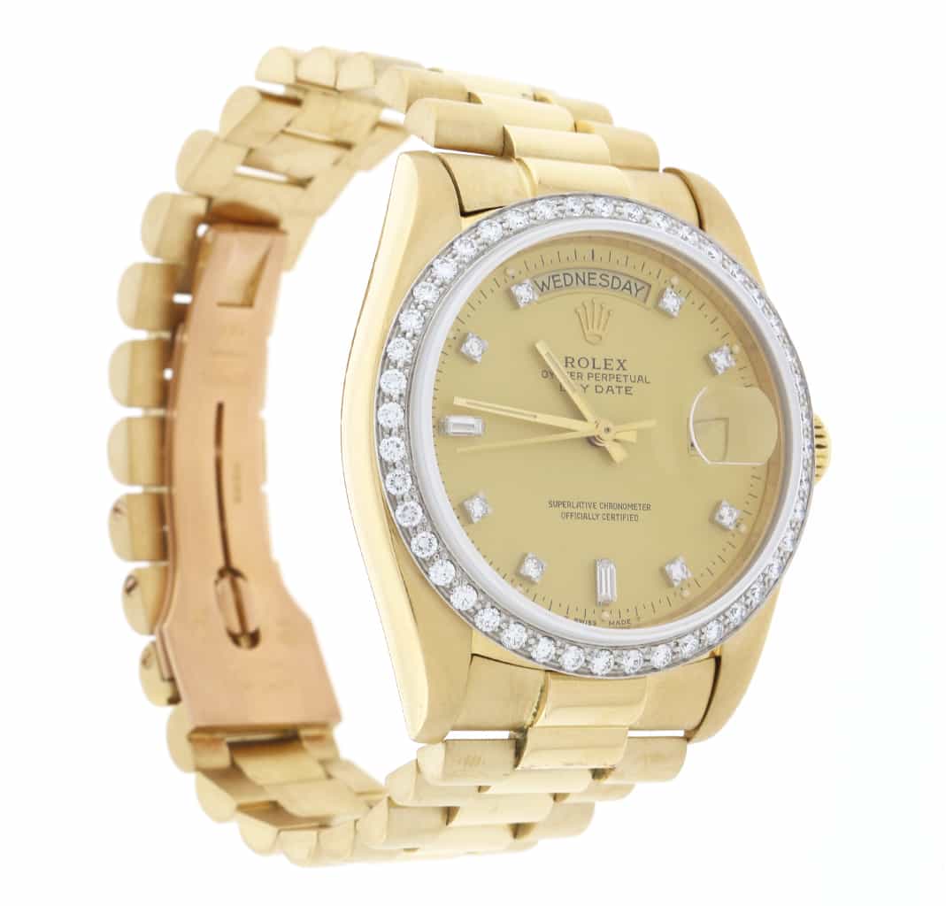 Rolex President 18K Yellow Gold Factory Diamond Bezel & Dial 36MM Watch 18048 - Image 7
