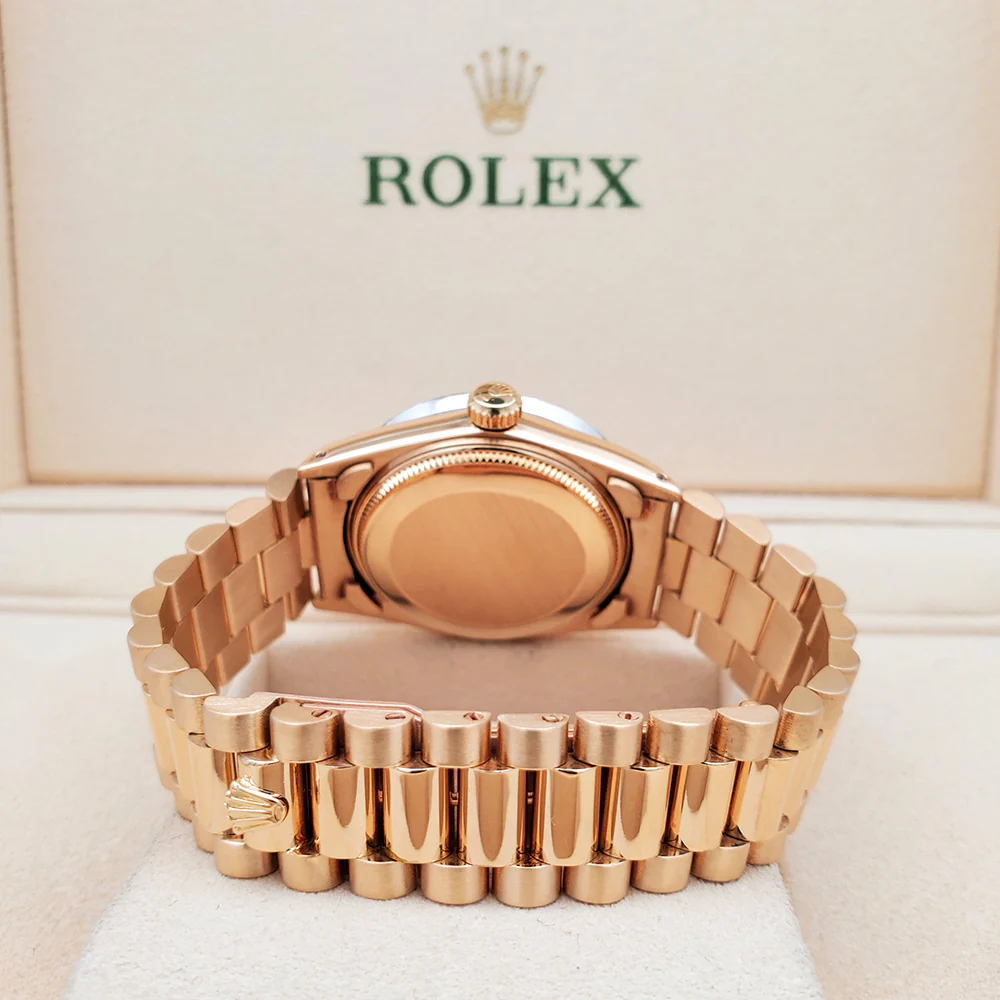 Rolex President 31mm Factory Diamond Dial/Bezel Yellow Gold Midsize Watch 6828 - Image 5