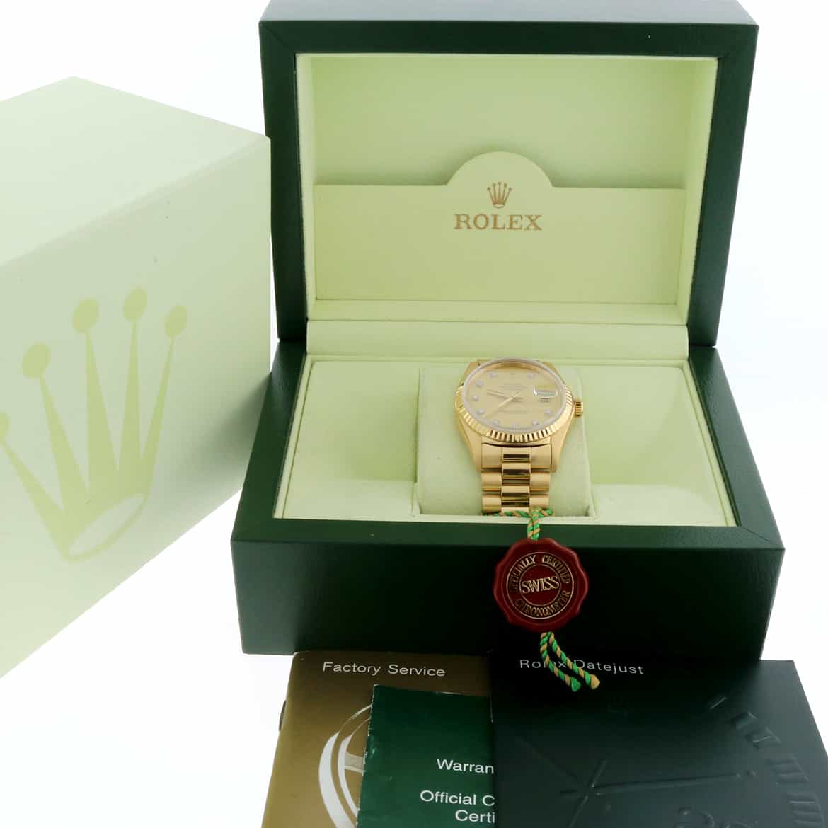 Rolex President Datejust 18K Yellow Gold Original Diamond Dial Automatic Mens Watch 16018 - Image 3