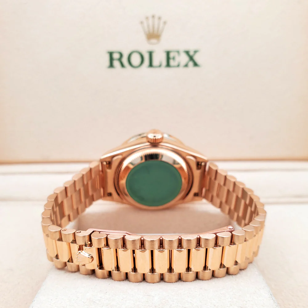 Rolex President Datejust 26mm Custom Diamond Bezel/Pave Ruby Dial Yellow Gold Watch 69178 Box Papers - Image 4
