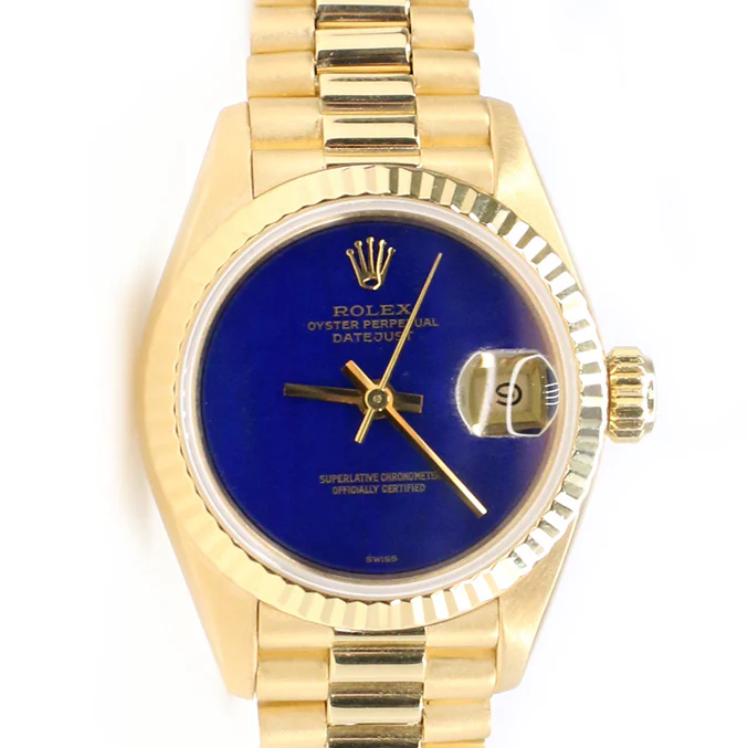 Rolex President Datejust 26MM Blue Lapis Lazuli Dial Yellow Gold Watch - Image 2